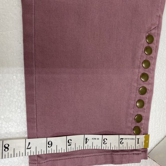 Soft Surroundings Ankle Pant Wine color with snaps at ankle Pull on denim Casual - Picture 11 of 11